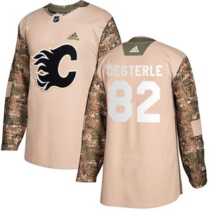 Jordan Oesterle Youth Adidas Calgary Flames Authentic Camo Veterans Day Practice Jersey