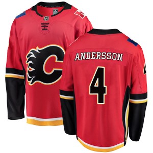 Rasmus Andersson Youth Fanatics Branded Calgary Flames Breakaway Red Home Jersey