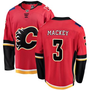 Connor Mackey Youth Fanatics Branded Calgary Flames Breakaway Red Home Jersey