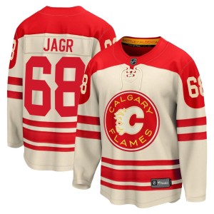 Jaromir Jagr Men's Fanatics Branded Calgary Flames Premier Cream Breakaway 2023 Heritage Classic Jersey