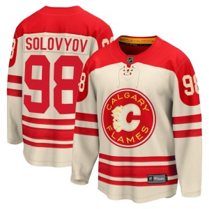 Ilya Solovyov Men's Fanatics Branded Calgary Flames Premier Cream Breakaway 2023 Heritage Classic Jersey