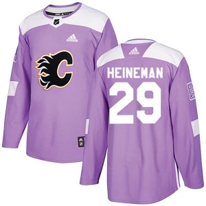 Emil Heineman Men's Adidas Calgary Flames Authentic Purple Fights Cancer Practice Jersey