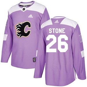 Michael Stone Men's Adidas Calgary Flames Authentic Purple Fights Cancer Practice Jersey