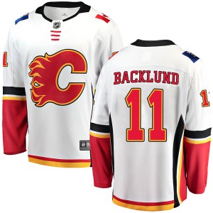 Mikael Backlund Youth Fanatics Branded Calgary Flames Breakaway White Away Jersey