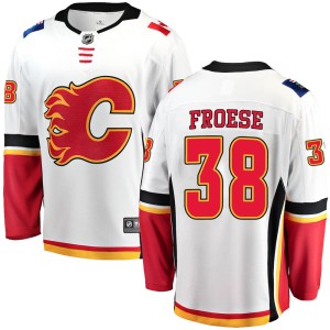 Byron Froese Youth Fanatics Branded Calgary Flames Breakaway White ized Away Jersey