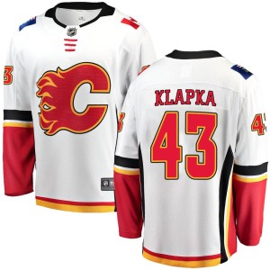 Adam Klapka Youth Fanatics Branded Calgary Flames Breakaway White Away Jersey