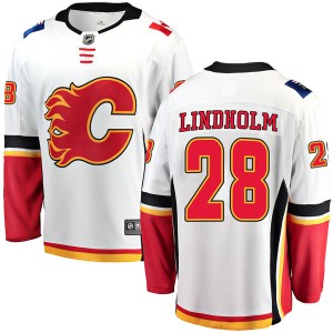 Elias Lindholm Youth Fanatics Branded Calgary Flames Breakaway White Away Jersey