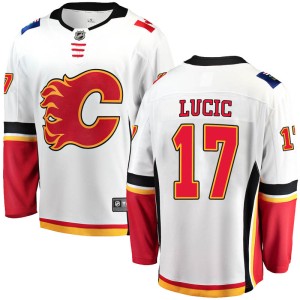Milan Lucic Youth Fanatics Branded Calgary Flames Breakaway White Away Jersey