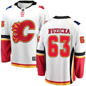 Adam Ruzicka Youth Fanatics Branded Calgary Flames Breakaway White Away Jersey