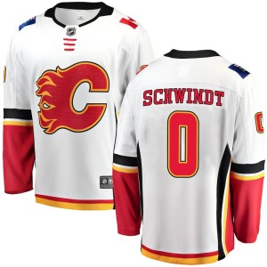 Cole Schwindt Youth Fanatics Branded Calgary Flames Breakaway White Away Jersey