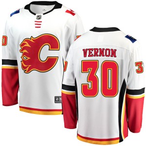 Mike Vernon Youth Fanatics Branded Calgary Flames Breakaway White Away Jersey