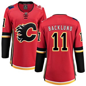 Mikael Backlund Women's Fanatics Branded Calgary Flames Breakaway Red Home Jersey