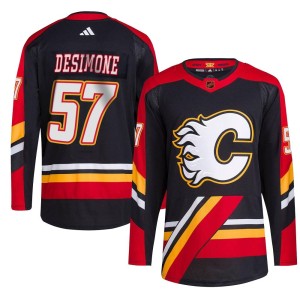 Nick DeSimone Men's Adidas Calgary Flames Authentic Black Reverse Retro 2.0 Jersey