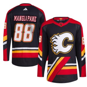 Andrew Mangiapane Men's Adidas Calgary Flames Authentic Black Reverse Retro 2.0 Jersey