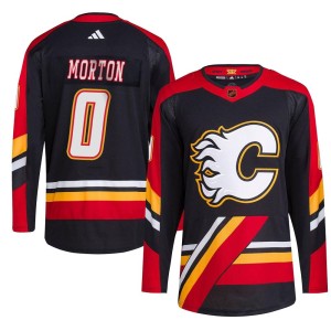 Sam Morton Men's Adidas Calgary Flames Authentic Black Reverse Retro 2.0 Jersey
