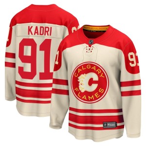 Nazem Kadri Youth Fanatics Branded Calgary Flames Premier Cream Breakaway 2023 Heritage Classic Jersey