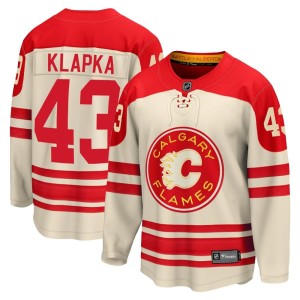 Adam Klapka Youth Fanatics Branded Calgary Flames Premier Cream Breakaway 2023 Heritage Classic Jersey