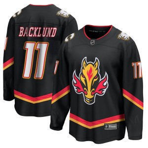 Mikael Backlund Men's Fanatics Branded Calgary Flames Premier Black Breakaway 2022/23 Alternate Jersey