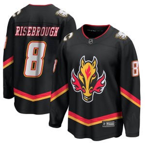 Doug Risebrough Men's Fanatics Branded Calgary Flames Premier Black Breakaway 2022/23 Alternate Jersey