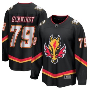 Cole Schwindt Men's Fanatics Branded Calgary Flames Premier Black Breakaway 2022/23 Alternate Jersey