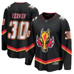 Mike Vernon Men's Fanatics Branded Calgary Flames Premier Black Breakaway 2022/23 Alternate Jersey