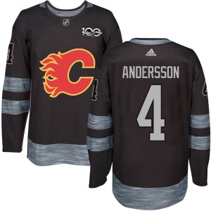 Rasmus Andersson Youth Calgary Flames Authentic Black 1917-2017 100th Anniversary Jersey
