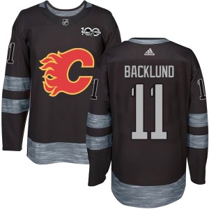 Mikael Backlund Youth Calgary Flames Authentic Black 1917-2017 100th Anniversary Jersey