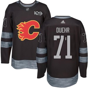 Walker Duehr Youth Calgary Flames Authentic Black 1917-2017 100th Anniversary Jersey