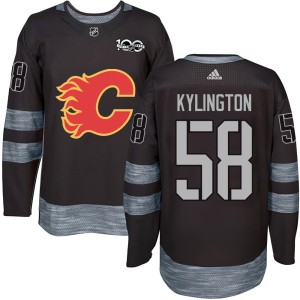 Oliver Kylington Youth Calgary Flames Authentic Black 1917-2017 100th Anniversary Jersey