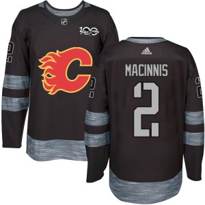 Al MacInnis Youth Calgary Flames Authentic Black 1917-2017 100th Anniversary Jersey