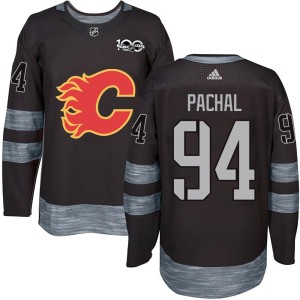Brayden Pachal Youth Calgary Flames Authentic Black 1917-2017 100th Anniversary Jersey