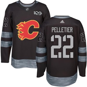 Jakob Pelletier Youth Calgary Flames Authentic Black 1917-2017 100th Anniversary Jersey