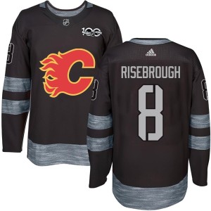 Doug Risebrough Youth Calgary Flames Authentic Black 1917-2017 100th Anniversary Jersey