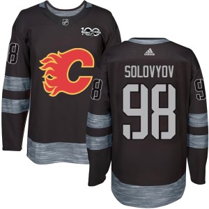 Ilya Solovyov Youth Calgary Flames Authentic Black 1917-2017 100th Anniversary Jersey