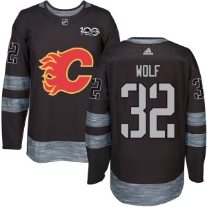 Dustin Wolf Youth Calgary Flames Authentic Black 1917-2017 100th Anniversary Jersey