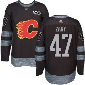 Connor Zary Youth Calgary Flames Authentic Black 1917-2017 100th Anniversary Jersey