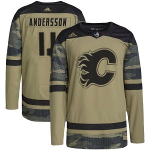Rasmus Andersson Youth Adidas Calgary Flames Authentic Camo Military Appreciation Practice Jersey