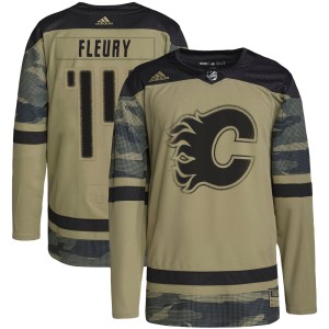 Theoren Fleury Youth Adidas Calgary Flames Authentic Camo Military Appreciation Practice Jersey