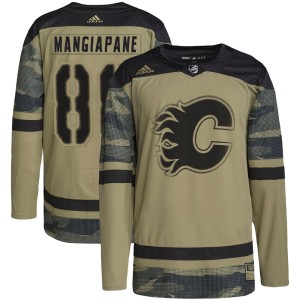 Andrew Mangiapane Youth Adidas Calgary Flames Authentic Camo Military Appreciation Practice Jersey