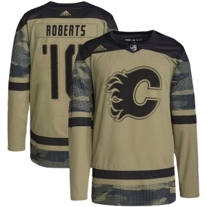 Gary Roberts Youth Adidas Calgary Flames Authentic Camo Military Appreciation Practice Jersey