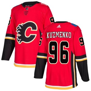 Andrei Kuzmenko Men's Adidas Calgary Flames Authentic Red Home Jersey