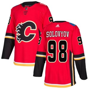 Ilya Solovyov Men's Adidas Calgary Flames Authentic Red Home Jersey