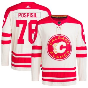 Martin Pospisil Youth Adidas Calgary Flames Authentic Cream 2023 Heritage Classic Primegreen Jersey