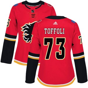 Tyler Toffoli Women's Adidas Calgary Flames Authentic Red Home Jersey