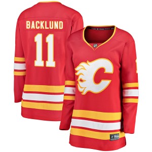 Mikael Backlund Women's Fanatics Branded Calgary Flames Breakaway Red Alternate Jersey