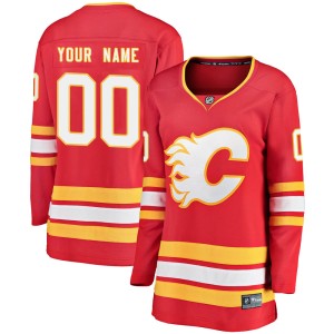 Custom Women's Fanatics Branded Calgary Flames Breakaway Red Custom Alternate Jersey