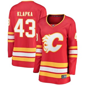 Adam Klapka Women's Fanatics Branded Calgary Flames Breakaway Red Alternate Jersey