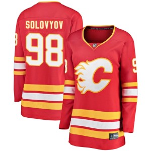Ilya Solovyov Women's Fanatics Branded Calgary Flames Breakaway Red Alternate Jersey