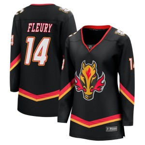 Theoren Fleury Women's Fanatics Branded Calgary Flames Premier Black Breakaway 2022/23 Alternate Jersey