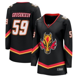 Artem Grushnikov Women's Fanatics Branded Calgary Flames Premier Black Breakaway 2022/23 Alternate Jersey
